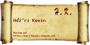 Hári Kevin névjegykártya