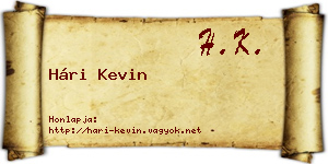 Hári Kevin névjegykártya